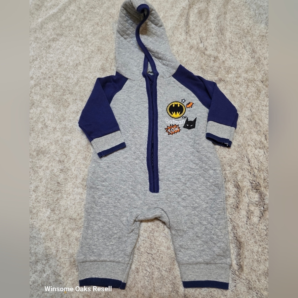 Batman Quilted Zip Up Romper